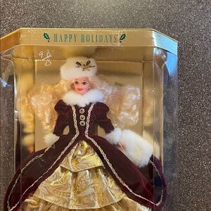 Holiday Barbie Doll in Burgundy and Gold